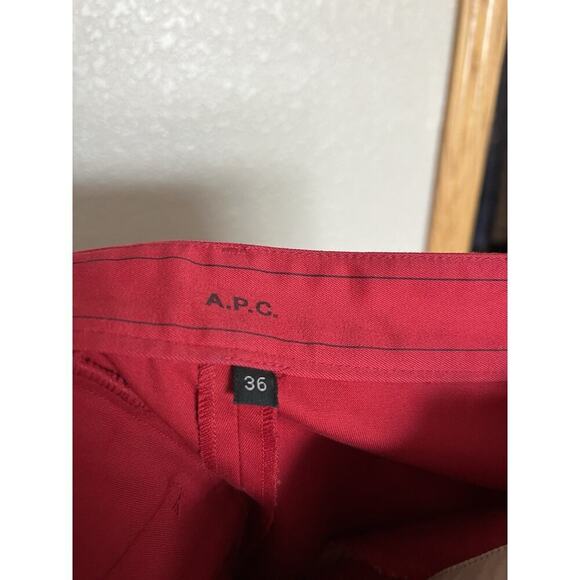 APC Red Midi Pencil Skirt Size 36 US 2-4 Vintage 2001 Cotton - Picture 3 of 4